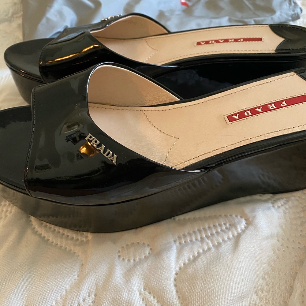 Prada patent leather sandals